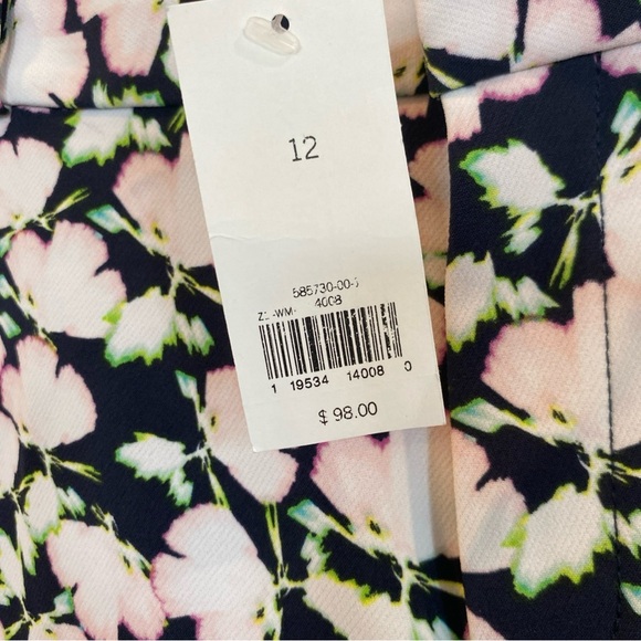 Banana Republic Avery Floral Pants Size 12 NWT Mid Rise Straight Cropped Leg - Picture 6 of 6